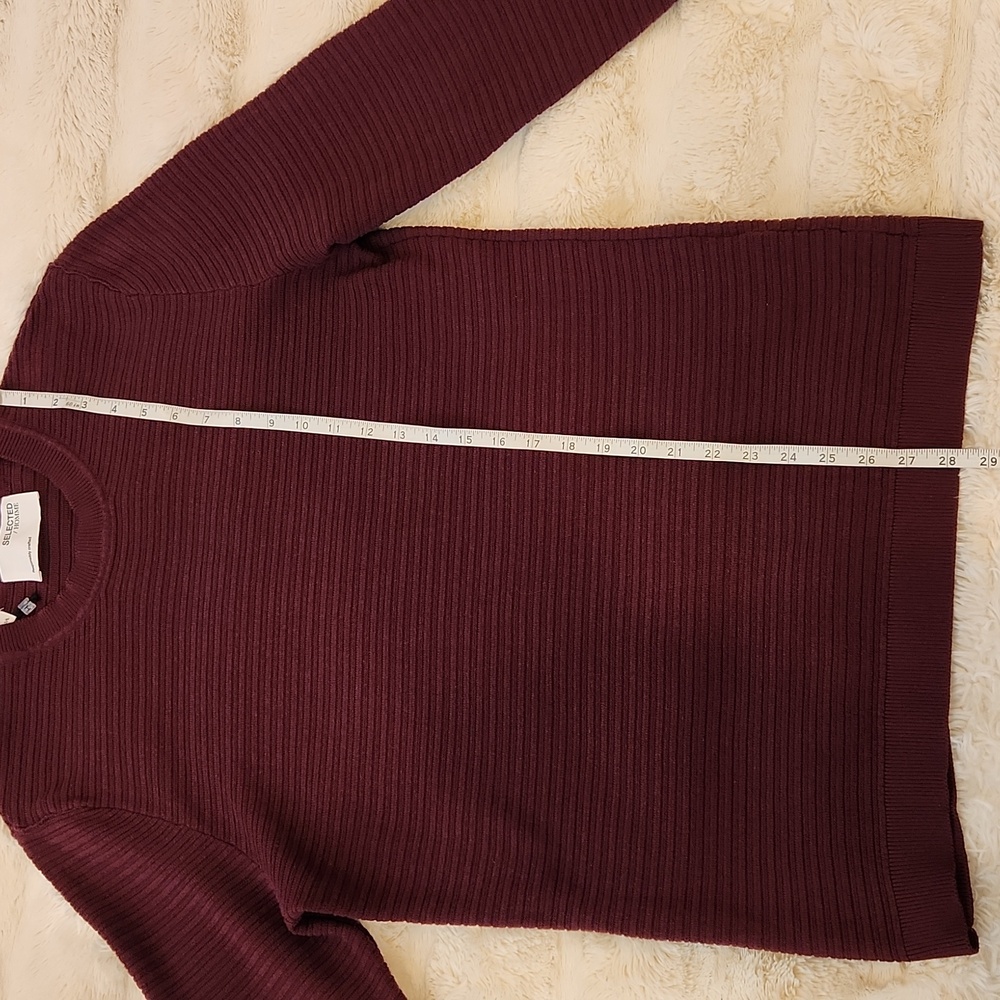 Selected Homme Men “Masei” Knit Crew Neck in Maroon Burgundy color size L - Picture 14 of 17